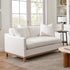 Goose Down Feathers Upholstered Loveseat – Cream Square Arm 2-Seater Sofa | Plush Feather-Filled Loveseat | Kinwell Furniture | Cloud-Soft, Timeless Design