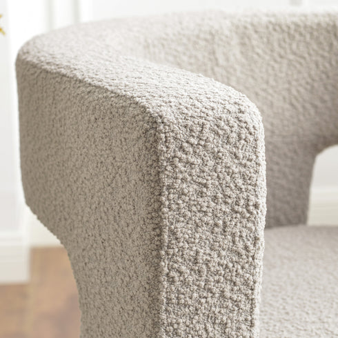Herbert Modern Bouclé Armchair - Oatmeal Accent Chair | Decorative Accent Chairs | Kinwell Furniture | Modern Accent Chairs