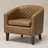 Logan Faux Leather Tufted Club Chair - Coffee Accent Chair | Decorative Accent Chairs | Kinwell Furniture | Modern Accent Chairs