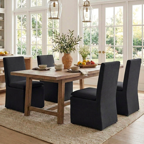Diane Performance Dining Side Chair with Casters - Dining Chair | Modern Kitchen Chairs | Kinwell Furniture | Dining Chairs Performance Fabric