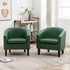 Logan Faux Leather Tufted Club Chair - Green Accent Chair | Decorative Accent Chairs | Kinwell Furniture | Modern Accent Chairs