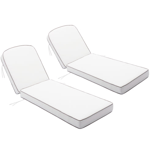 Ranu Extra Thick Outdoor Cushion Set – White Patio Chair Cushions | Outdoor Seat & Back Cushions | Weather-Resistant Outdoor Cushions | Kinwell Furniture