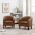 Logan Faux Leather Tufted Club Chair - Coffee Accent Chair | Decorative Accent Chairs | Kinwell Furniture | Modern Accent Chairs