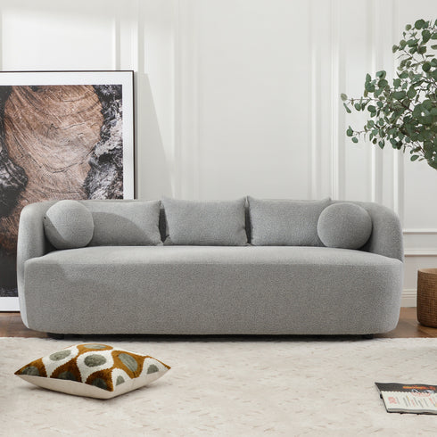 Ashlie Bouclé Loveseat |Light Gray Loveseat | Fabric Loveseat Couch | Kinwell Furniture | Modern Loveseats & Comfortable Loveseat Sofa