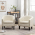 Logan Faux Leather Tufted Club Chair - Cream Accent Chair | Decorative Accent Chairs | Kinwell Furniture | Modern Accent Chairs