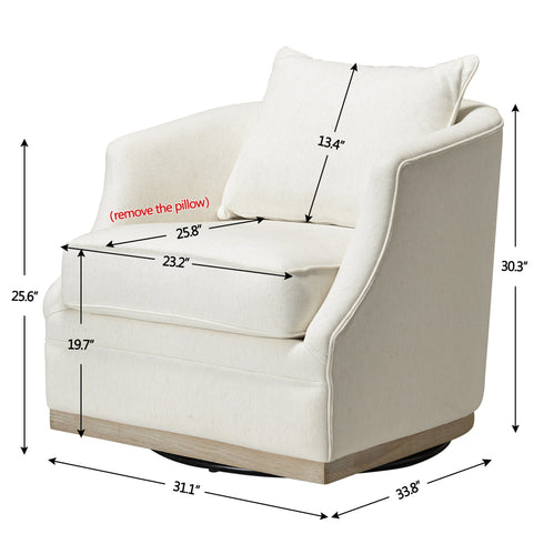 Minerva Swivel Barrel Chair - Beige Modern Swivel Chair | Swivel Accent Chairs | Kinwell Furniture | Swivel Armchairs