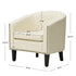 Logan Faux Leather Tufted Club Chair - Cream Accent Chair | Decorative Accent Chairs | Kinwell Furniture | Modern Accent Chairs