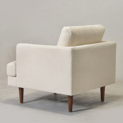 Upholstered Armchair – Cream Square Arm Accent Chair | Performance Fabric Armchair | Kinwell Furniture | Scandinavian, Timeless Design