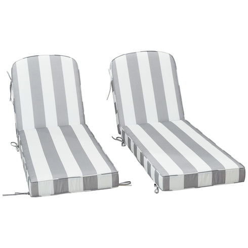 Ranu Extra Thick Outdoor Cushion Set – Gray Striped Patio Chair Cushions | Outdoor Seat & Back Cushions | Weather-Resistant Outdoor Cushions | Kinwell Furniture
