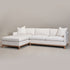 Cream Goose Down Sectional Sofa | L-Shape Down Filled Sectional with Chaise | Cream Upholstered Sectional Sofa | Modern Cream Sectional Couch | Soft Down Sectional Sofa