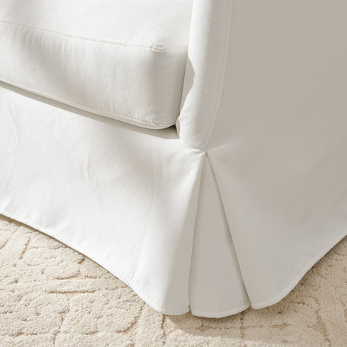 Eliza Slipcover Swivel Barrel Chair – White Swivel Armchair | Washable Slipcover Chair | Kinwell Furniture | Cozy Lounge Chair