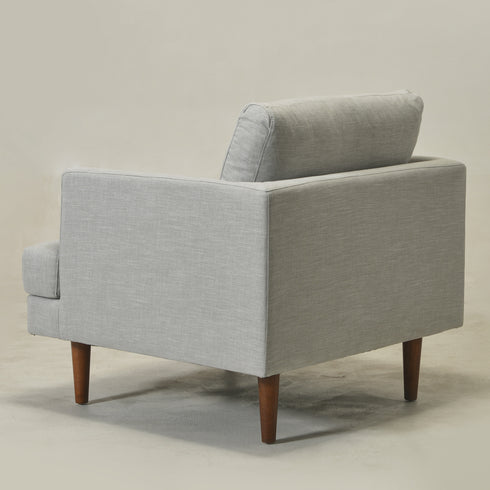 Upholstered Armchair – Gray Square Arm Accent Chair | Performance Fabric Armchair | Kinwell Furniture | Scandinavian, Timeless Design