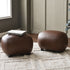 Elmer Faux Leather Ottoman – Round Brown Ottoman | Decorative Ottoman | Kinwell Furniture | Modern Faux Leather Furniture