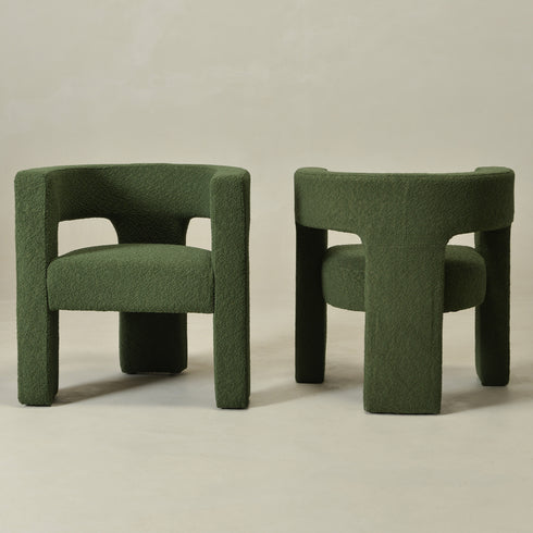 Herbert Modern Bouclé Armchair - Green Accent Chair | Decorative Accent Chairs | Kinwell Furniture | Modern Accent Chairs