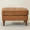 Tiziano Tufted Ottoman – Faux Leather Rectangular Footrest & Accent Seat | Mid-Century Upholstered Pouf | Camel Ottoman