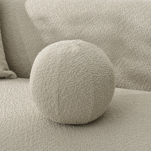 Susie Oatmeal Bouclé Loveseat | Oatmeal Curved Back Loveseat | Kinwell Furniture | Compact Bouclé Sofa for Living Room