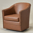 Lawton Faux Leather Tufted Swivel Chair – Brown Industrial Modern Swivel Chair | Faux Leather Office & Lounge Chair | Kinwell Furniture | High Back Chair
