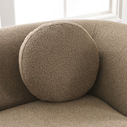 Otto Bouclé Loveseat in Teddy Brown – Modern Boucle 2 Seater Sofa | Small Apartment Sofa | Cozy Loveseat Couch | Kinwell Furniture