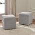 Bouclé Square Ottoman – BlackWhite Modern Footstool | Small Upholstered Ottomans | Kinwell Furniture | Minimalist Cube Poufs