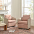 Claude Linen Swivel Cane Chair