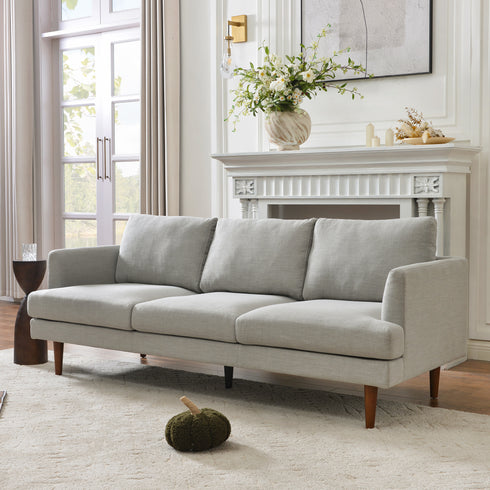Gray Upholstered Sofa – Albert Sofa Couch | 3-Seater Sofa | Kinwell Furniture | Mid-Century Modern, Timeless Design