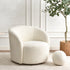 Everitte Bouclé Swivel Barrel Chair - Cream Modern Swivel Chair | Swivel Accent Chairs | Kinwell Furniture | Swivel Armchairs