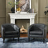 Logan Faux Leather Tufted Club Chair - Black Accent Chair | Decorative Accent Chairs | Kinwell Furniture | Modern Accent Chairs