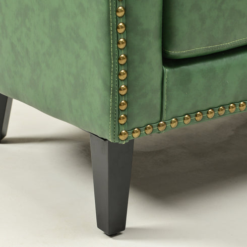 Logan Faux Leather Tufted Loveseat | Fabric Loveseat Couch | Kinwell Furniture | Modern Loveseats & Comfortable Loveseat Sofa Couches