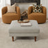 Albert Linen Blend Ottoman – Footrest & Pouf | Living Room Accent Seat | Kinwell Furniture | Contemporary Ottoman | Light Gray
