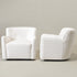 Vestie Chenille Swivel Barrel Chair - Cream Mid Century Modern Swivel Chair | Waiting Room Swivel Chairs| Kinwell Furniture | Designer Swivel Chairs