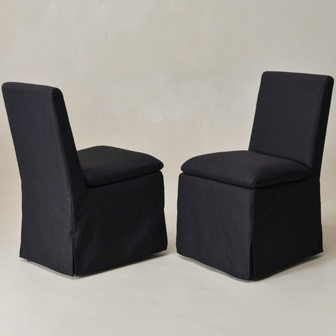 Diane Slipcover Performance Dining Chair with Casters - Upholstered Dining Chair | Modern Dining Chairs | Kinwell Furniture | Performance Fabric Dining Chairs