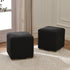 Bouclé Square Ottoman – Black Modern Footstool | Small Upholstered Ottomans | Kinwell Furniture | Minimalist Cube Poufs