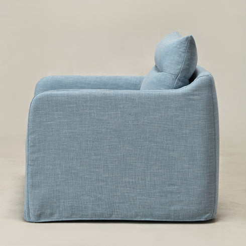 Clara Linen Slipcover Swivel Chair