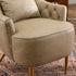 Letitia Faux Leather Wingback Chair - Khaki Accent Chair | Decorative Faux Leather Chairs | Kinwell Furniture | Modern Wingback Accent Chairs