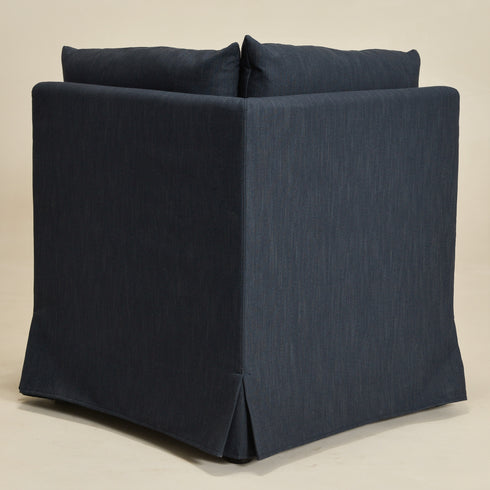 Nelly Performance Corner Banquette Chair - Indigo Modern Corner Banquette Chair | Corner Banquette Seating | Kinwell Furniture | Modular Dining Banquette