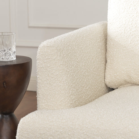 Cream Upholstered Loveseat – Albert Loveseat Sofa | 2-Seater Couch | Kinwell Furniture | Mid-Century Modern, Timeless Design