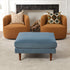 Albert Linen Blend Ottoman – Footrest & Pouf | Living Room Accent Seat | Kinwell Furniture | Contemporary Ottoman | Blue