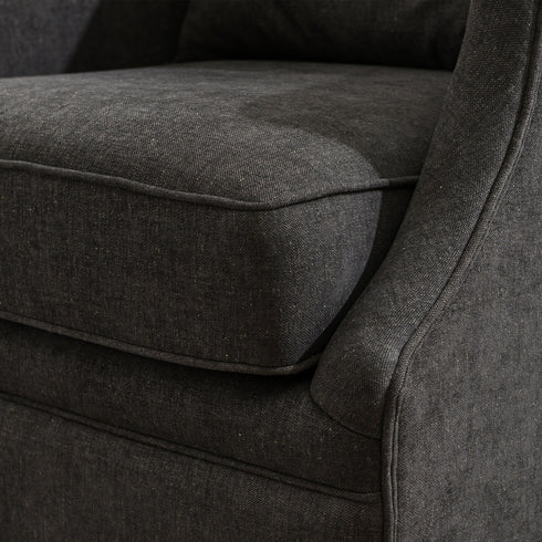 Minerva Swivel Barrel Chair - Black Modern Swivel Chair | Swivel Accent Chairs | Kinwell Furniture | Swivel Armchairs