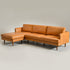 Samuel Tapered Arm Two-Piece Sectional – Leather Camel Chaise Sectional Sofa | 3-Seater Couch | Kinwell Furniture | Mid-Century Modern Design