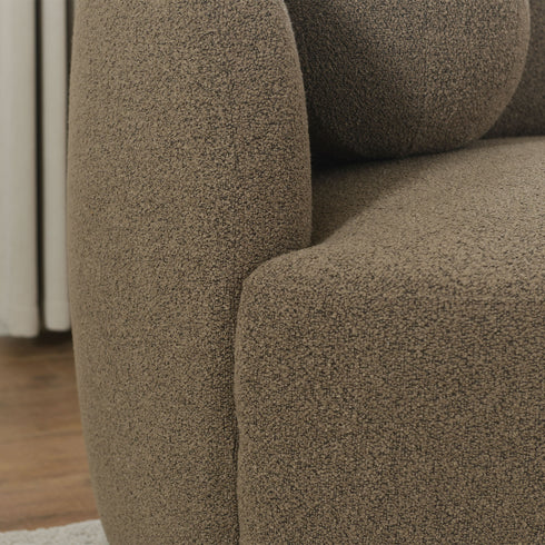 Ashlie Bouclé Loveseat |Teddy Brown Loveseat | Fabric Loveseat Couch | Kinwell Furniture | Modern Loveseats & Comfortable Loveseat Sofa Couches