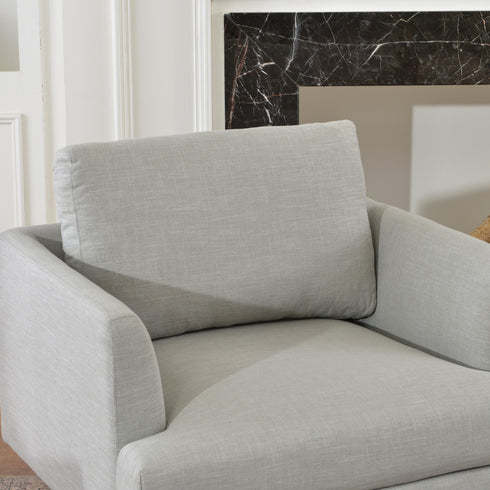 Upholstered Armchair – Gray Square Arm Accent Chair | Performance Fabric Armchair | Kinwell Furniture | Scandinavian, Timeless Design