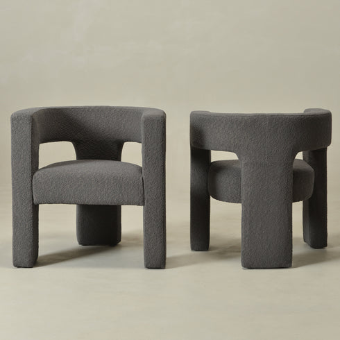 Herbert Modern Bouclé Armchair - Gray Accent Chair | Decorative Accent Chairs | Kinwell Furniture | Modern Accent Chairs