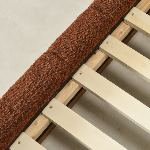 Agnes Bouclé Bed Frame with Headboard-White Modern Bed Frame | Platform Beds | Kinwell Furniture | Bedroom Bed Headboard