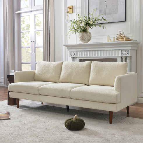 Cream Upholstered Sofa – Albert Sofa Couch | 3-Seater Sofa | Kinwell Furniture | Mid-Century Modern, Timeless Design
