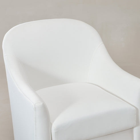 Ethel Swivel Nursery Glider - Pearl White Nursery Glider | Glider Chairs | Kinwell Furniture | Modern Nursing Chairs | Recliners & Rockers