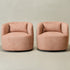 Ashlie Linen Swivel Barrel Chair - Coral Modern Swivel Chair | Swivel Accent Chairs | Kinwell Furniture | Swivel Armchairs