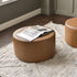 Elof Faux Leather Ottoman - Modern Round Ottoman | Footrest & Accent Stool | Kinwell Furniture | Faux Leather Ottomans