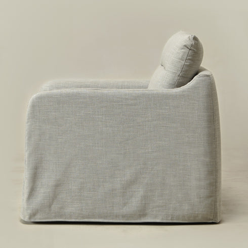 Clara Linen Slipcover Swivel Chair