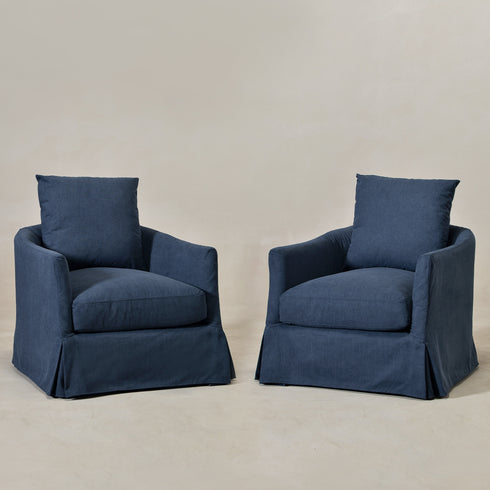 Eliza Slipcover Swivel Barrel Chair