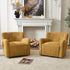 Vestie Chenille Swivel Barrel Chair - Camel Modern Swivel Chair | Swivel Accent Chairs | Kinwell Furniture | Swivel Armchairs
